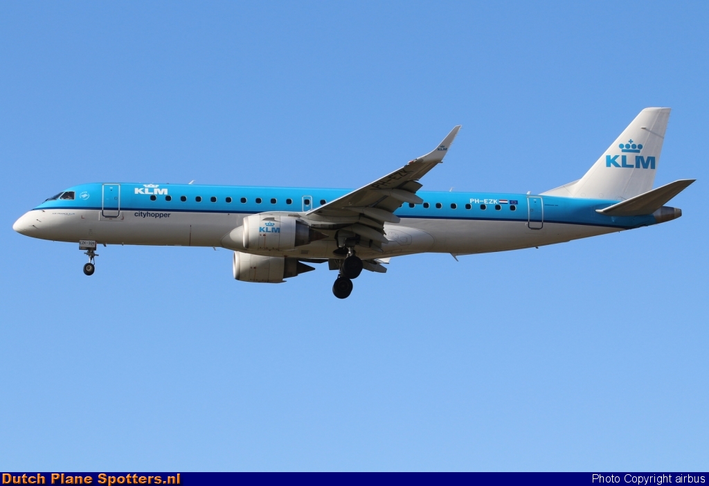 PH-EZK Embraer 190 KLM Cityhopper by airbus