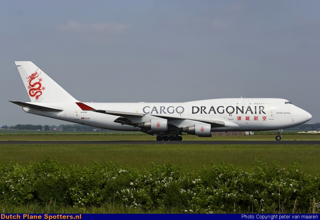 B-KAF Boeing 747-400 Dragonair Cargo by peter van maaren