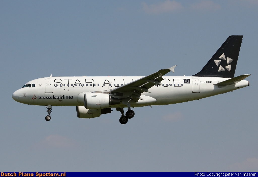 OO-SSC Airbus A319 Brussels Airlines by peter van maaren
