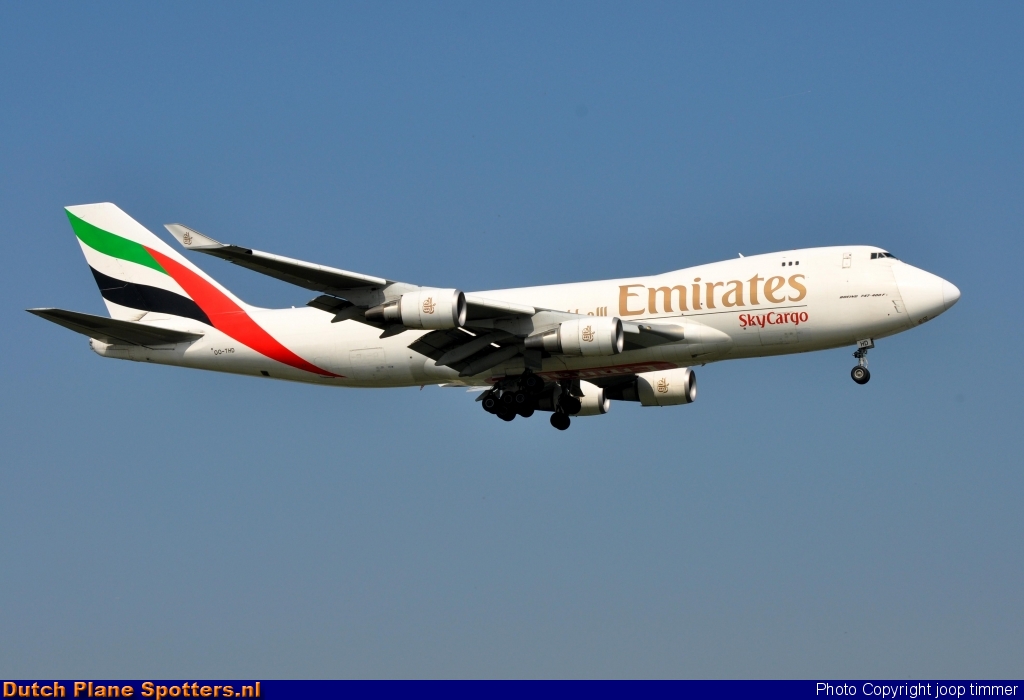 OO-THD Boeing 747-400 Emirates Sky Cargo by joop timmer
