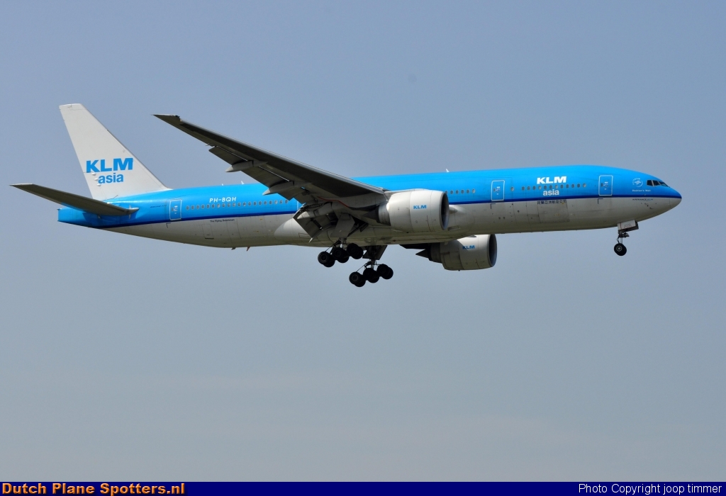 PH-BQH Boeing 777-200 KLM Asia by joop timmer