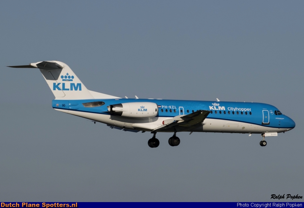 PH-KZL Fokker 70 KLM Cityhopper by Ralph Popken
