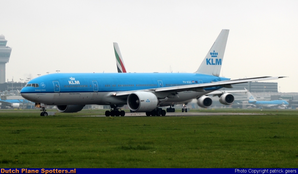 PH-BQG Boeing 777-200 KLM Royal Dutch Airlines by patrick geers