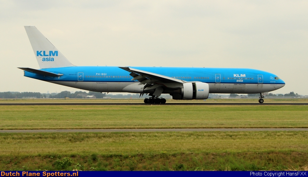 PH-BQI Boeing 777-200 KLM Asia by HansFXX