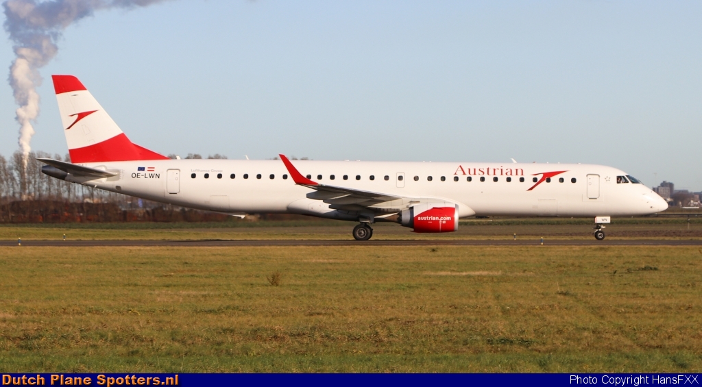 OE-LWN Embraer 195 Austrian Airlines by HansFXX