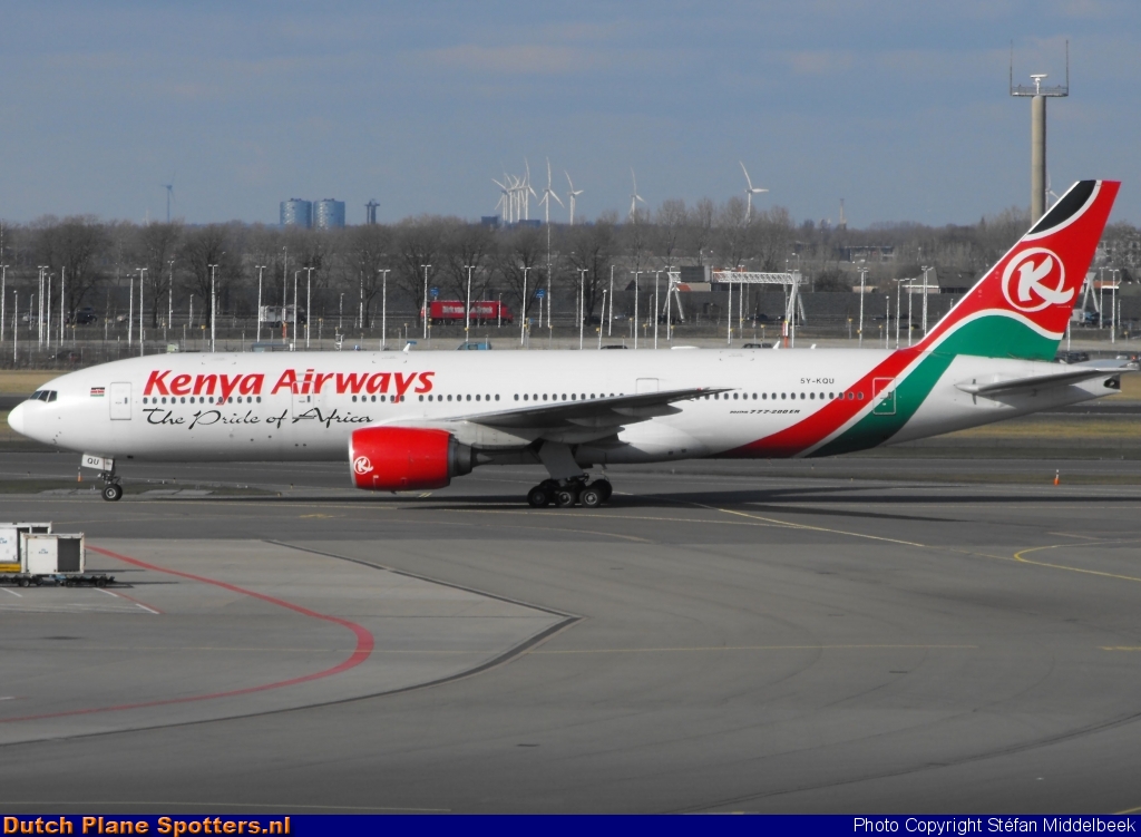 5Y-KQU Boeing 777-200 Kenya Airways by Stefan Middelbeek