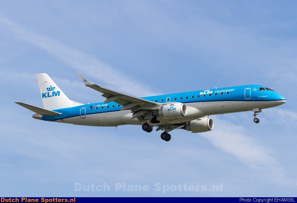PH-EXD Embraer 190 KLM Cityhopper by EHAM36L