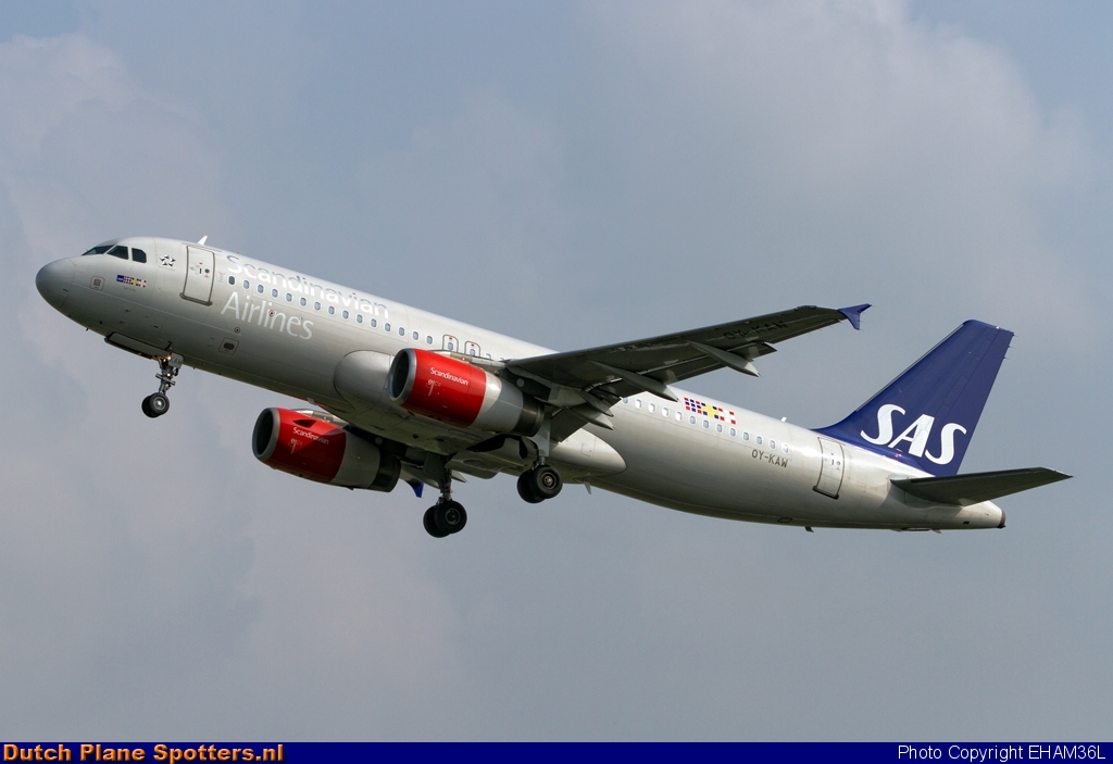 OY-KAW Airbus A320 SAS Scandinavian Airlines by EHAM36L