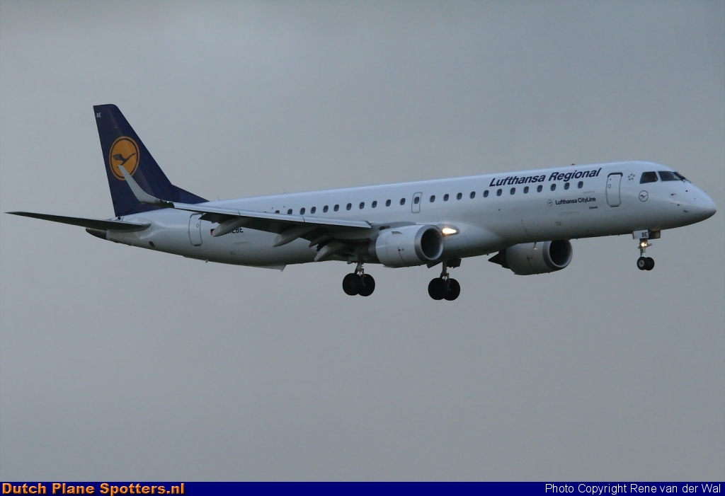 D-AEBE Embraer 195 CityLine (Lufthansa Regional) by Rene van der Wal