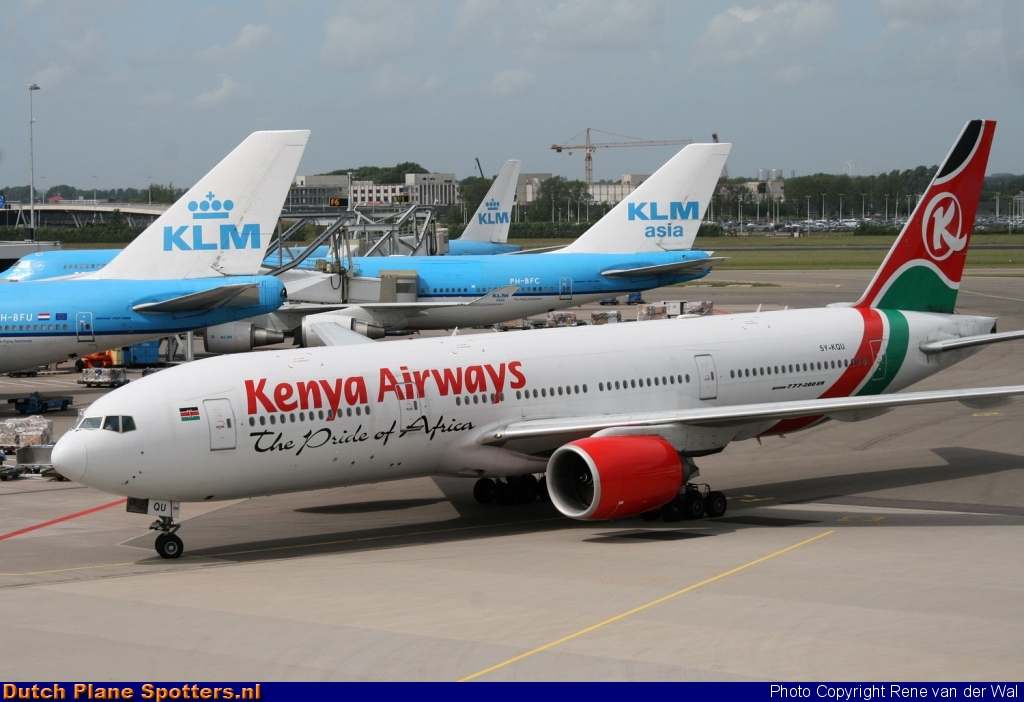 5Y-KQU Boeing 777-200 Kenya Airways by Rene van der Wal