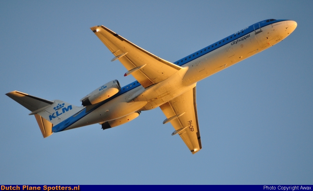 PH-OFP Fokker 100 KLM Cityhopper by Awax
