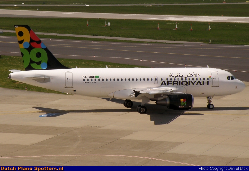 5A-OND Airbus A319 Afriqiyah Airways by Daniel Blok