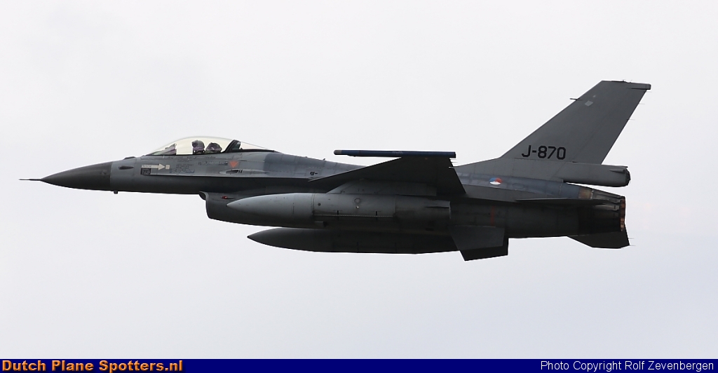 J-870 General Dynamics F-16 Fighting Falcon MIL - Dutch Royal Air Force by Rolf Zevenbergen