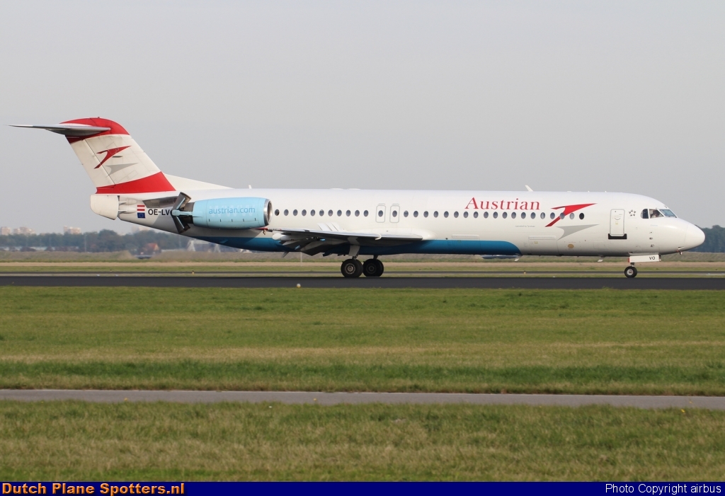 OE-LVO Fokker 100 Austrian Airlines by airbus