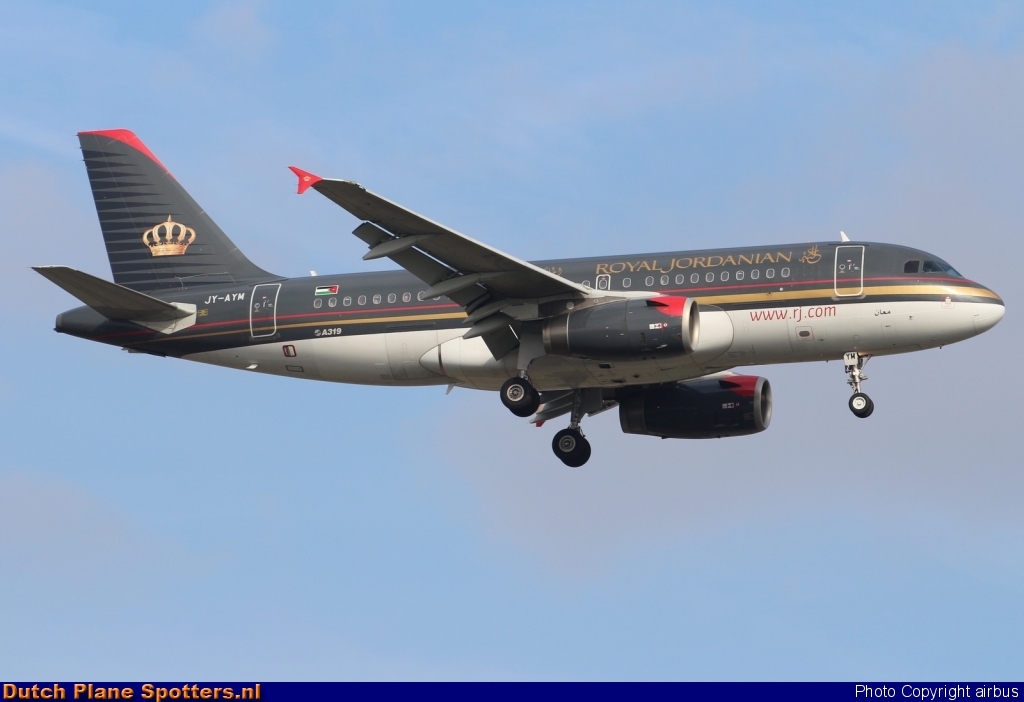 JY-AYM Airbus A319 Royal Jordanian Airlines by airbus