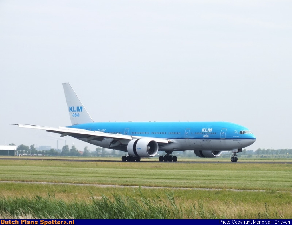 PH-BQF Boeing 777-200 KLM Asia by MariovG