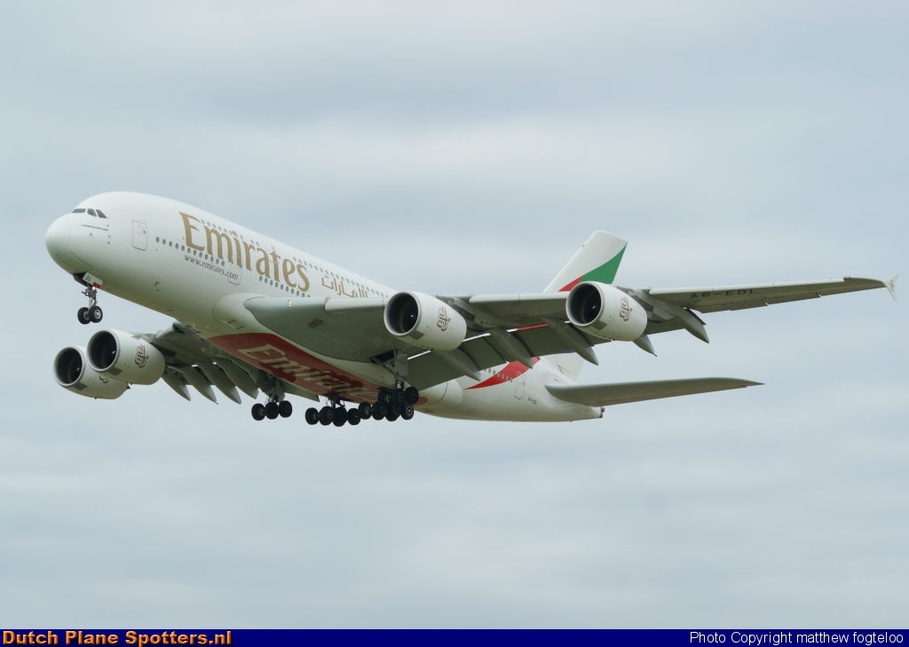 A6-EDL Airbus A380-800 Emirates by matthew fogteloo