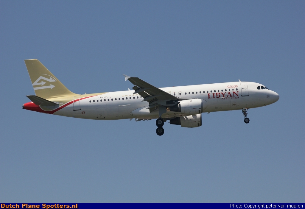 TS-INN Airbus A320 libyan Airlines by peter van maaren