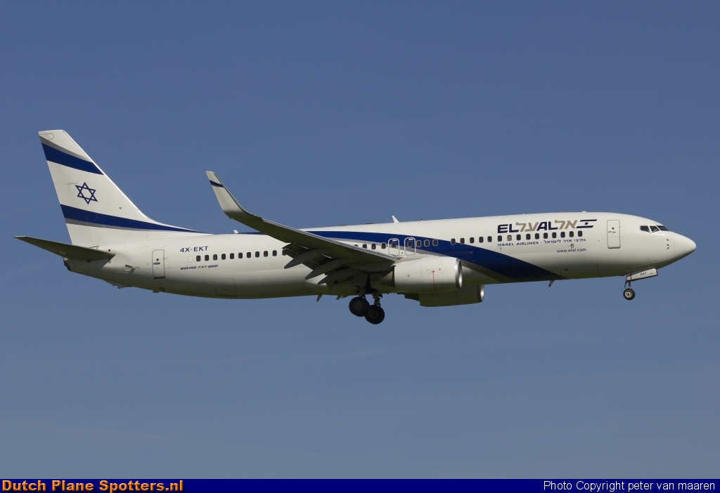 4X-EKT Boeing 737-800 El Al Israel Airlines by peter van maaren