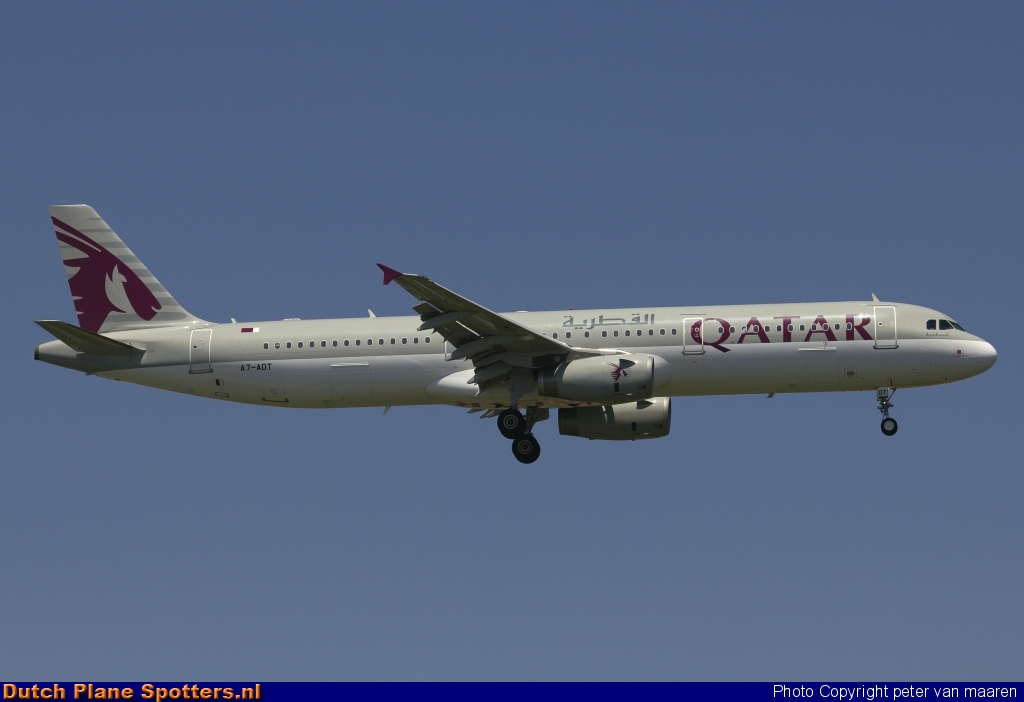 A7-ADT Airbus A321 Qatar Airways by peter van maaren