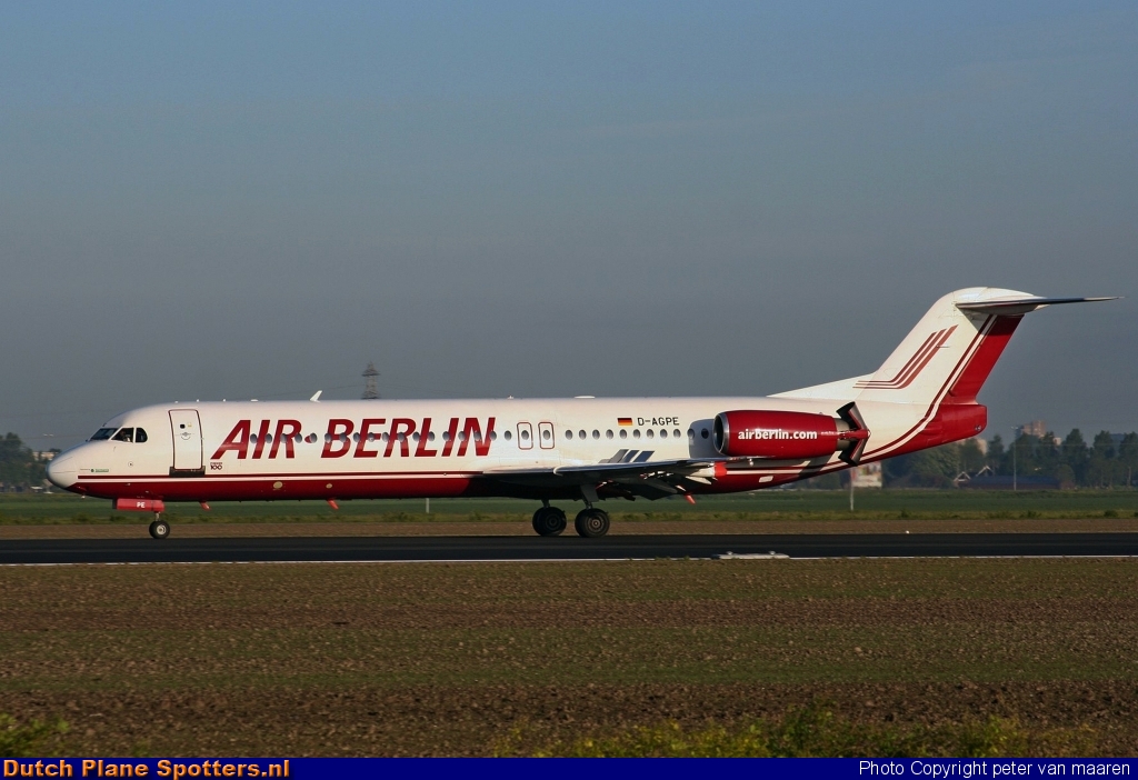 D-AGPE Fokker 100 Air Berlin by peter van maaren