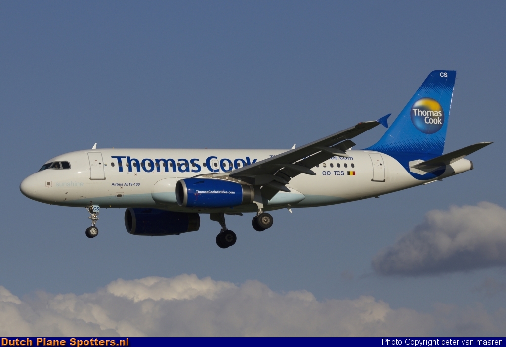 OO-TCS Airbus A319 Thomas Cook by peter van maaren