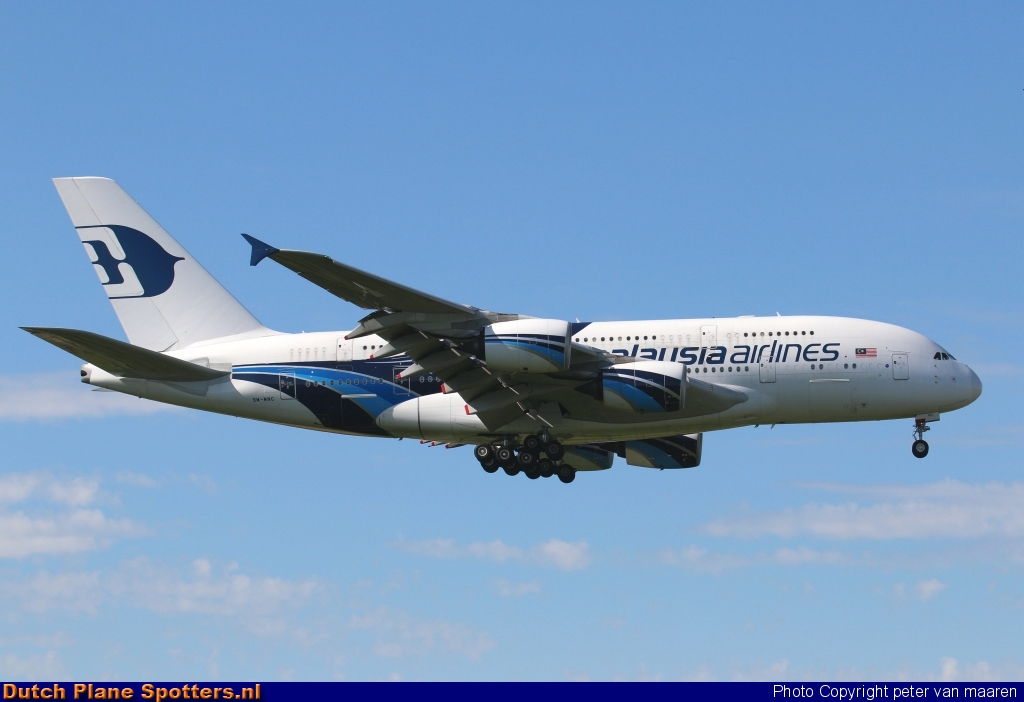 9M-NMC Airbus A380-800 Malaysia Airlines by peter van maaren