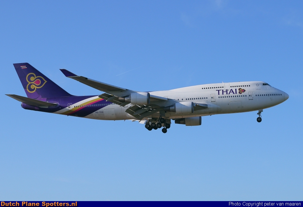 HS-TGB Boeing 747-400 Thai Airways International by peter van maaren