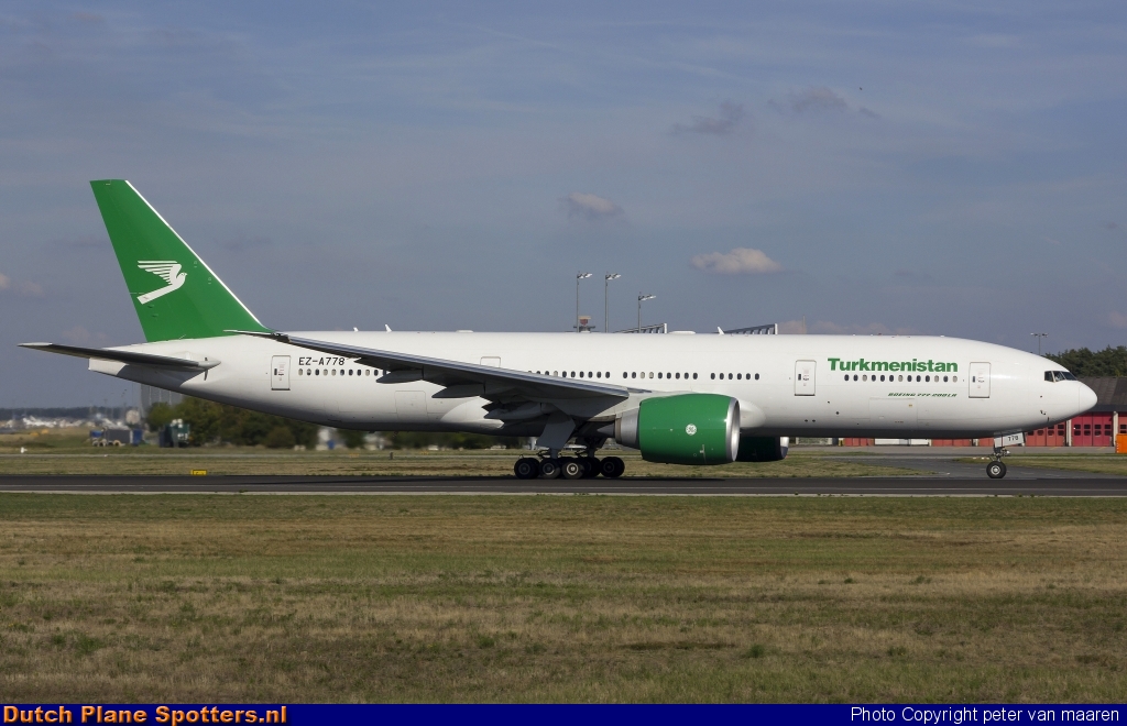 EZ-A778 Boeing 777-200 Turkmenistan by peter van maaren