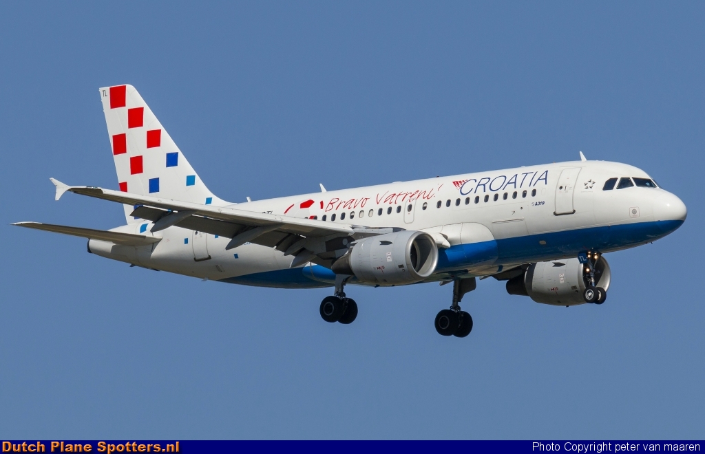 9A-CTL Airbus A319 Croatia Airlines by peter van maaren