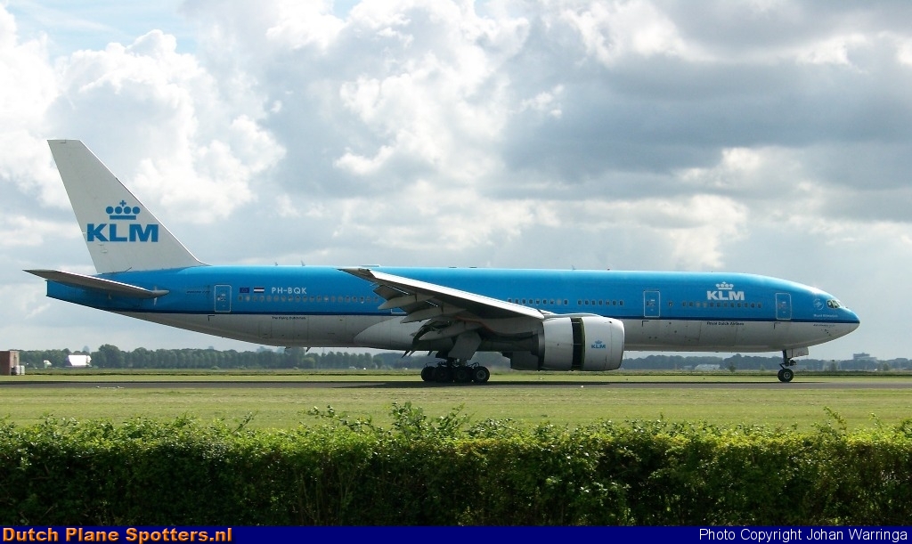 PH-BQK Boeing 777-200 KLM Royal Dutch Airlines by Johan Warringa