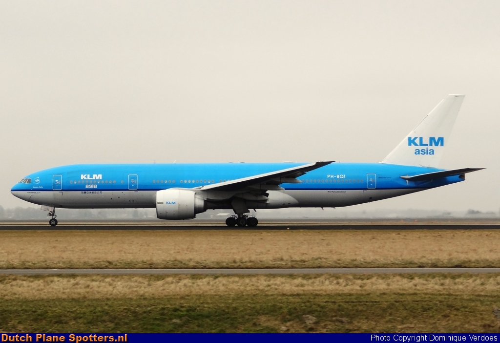 PH-BQI Boeing 777-200 KLM Asia by Dominique Verdoes