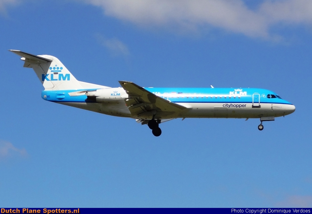 PH-KZA Fokker 70 KLM Cityhopper by Dominique Verdoes