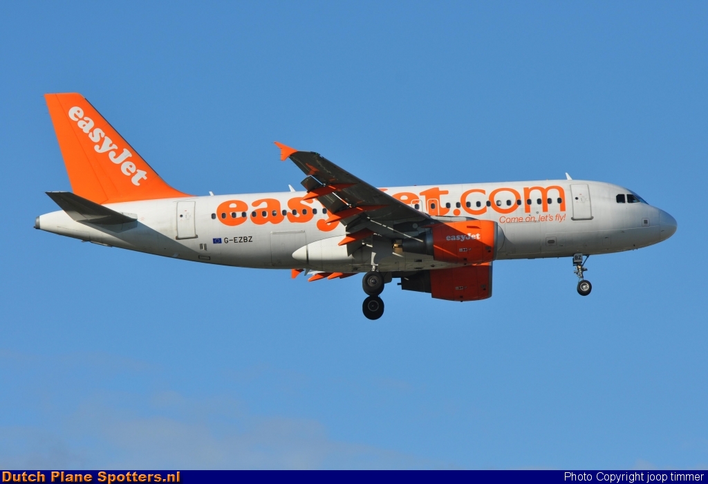 G-EZBZ Airbus A319 easyJet by joop timmer
