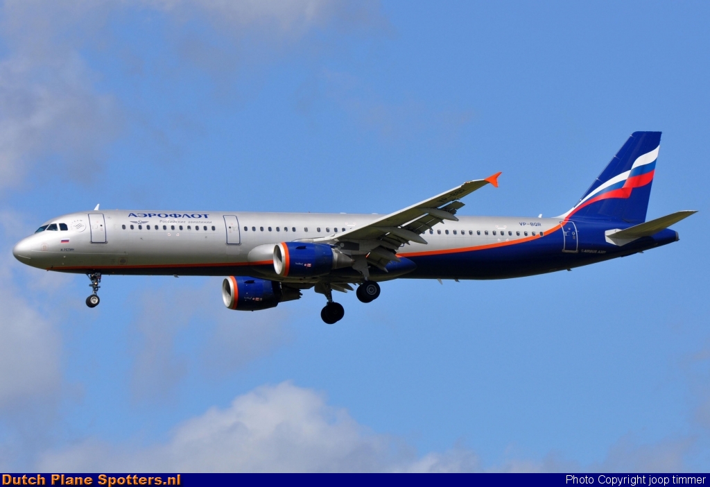 VP-BQR Airbus A321 Aeroflot - Russian Airlines by joop timmer