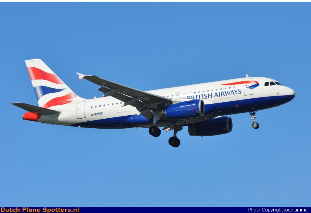 G-DBCK Airbus A319 British Airways by joop timmer