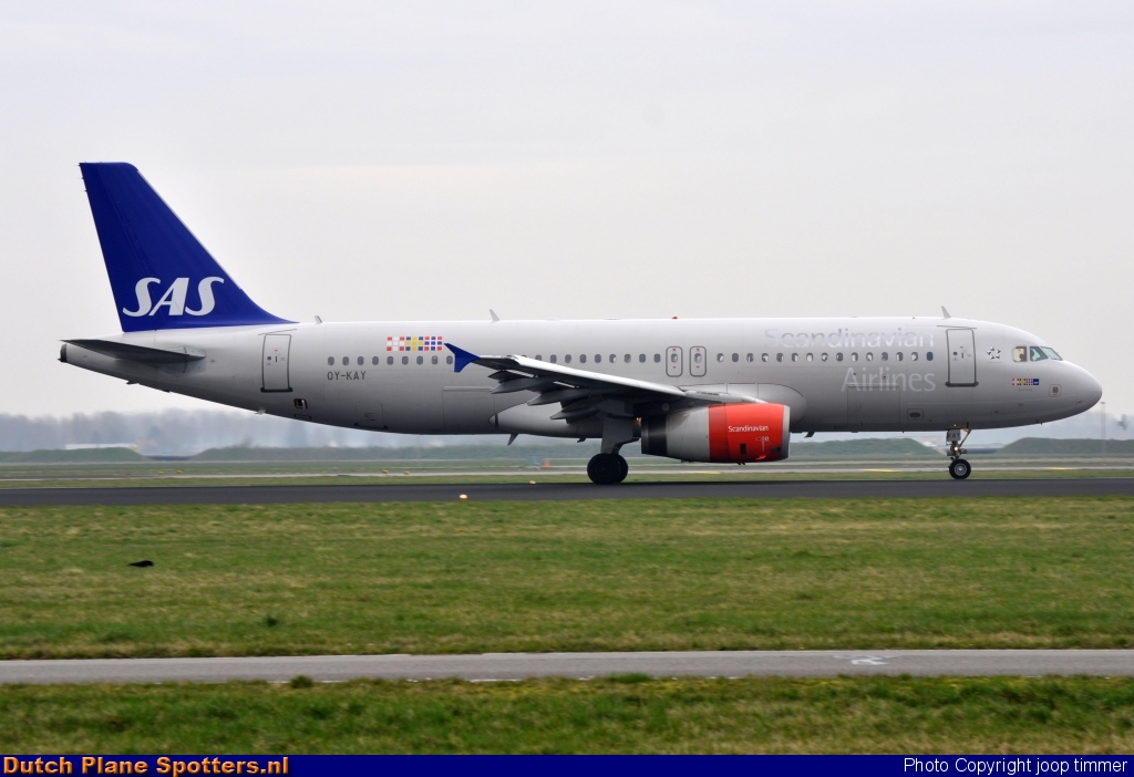 OY-KAY Airbus A320 SAS Scandinavian Airlines by joop timmer