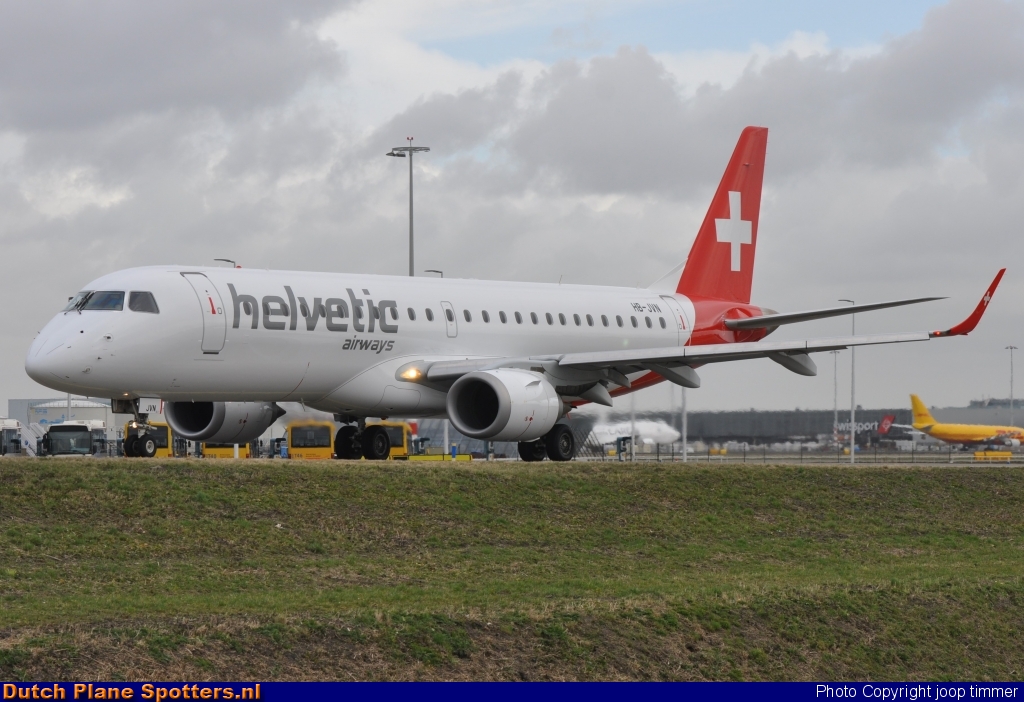 HB-JVN Embraer 190 Helvetic Airways by joop timmer