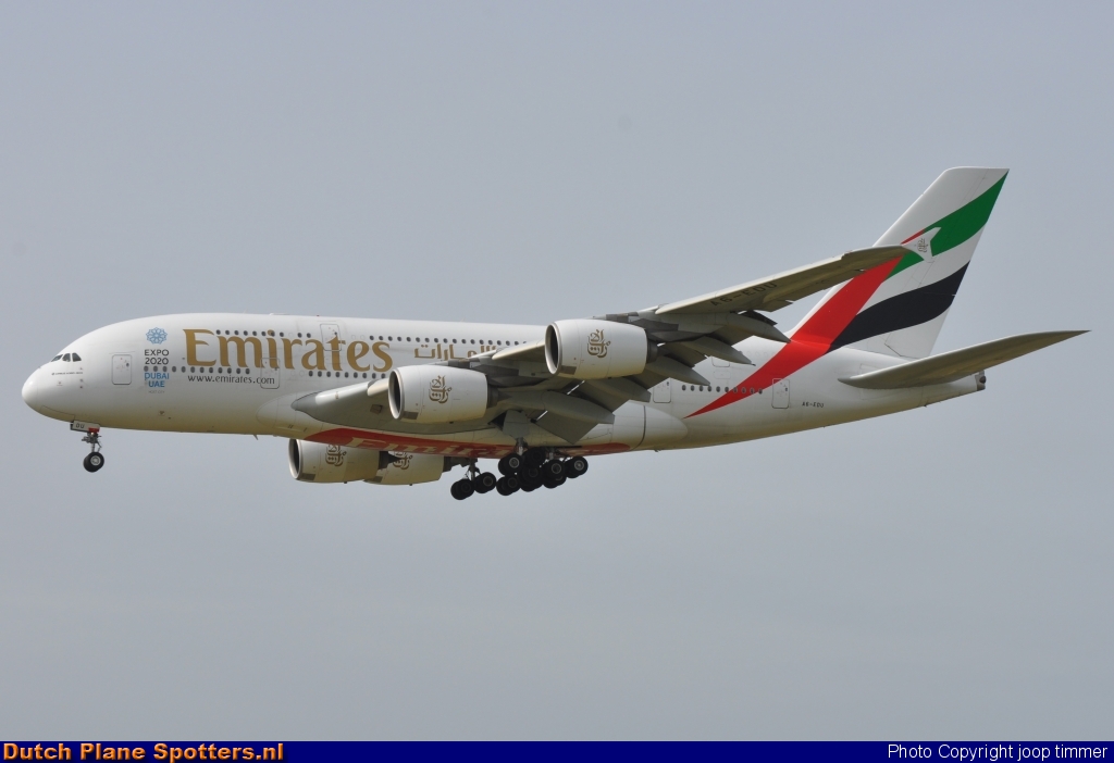 A6-EDU Airbus A380-800 Emirates by joop timmer