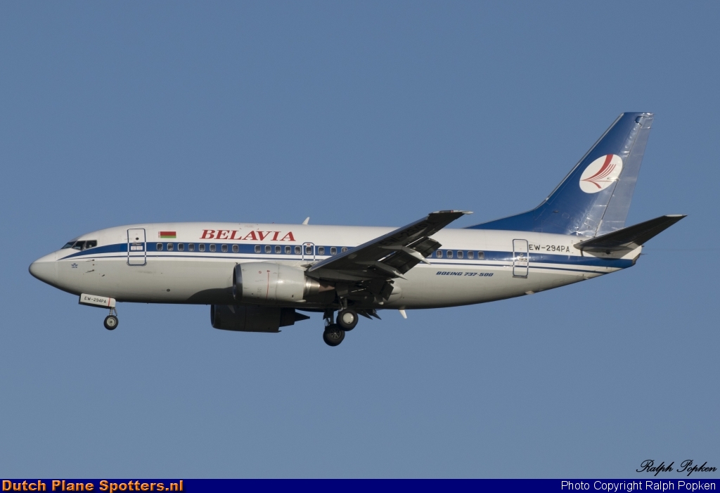 EW-294PA Boeing 737-500 Belavia Belarusian Airlines by Ralph Popken