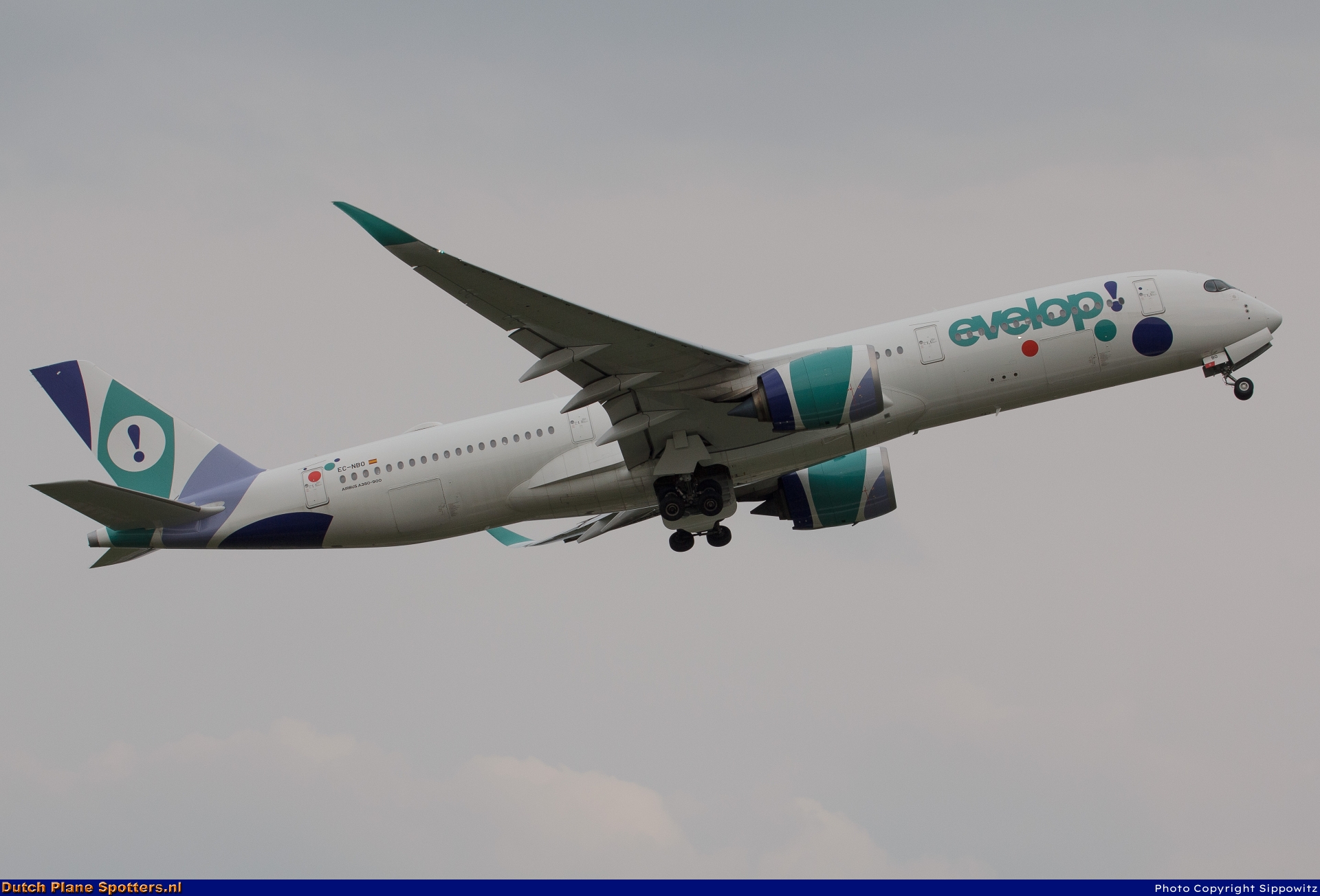 EC-NBO Airbus A350-900 Evelop Airlines by Sippowitz