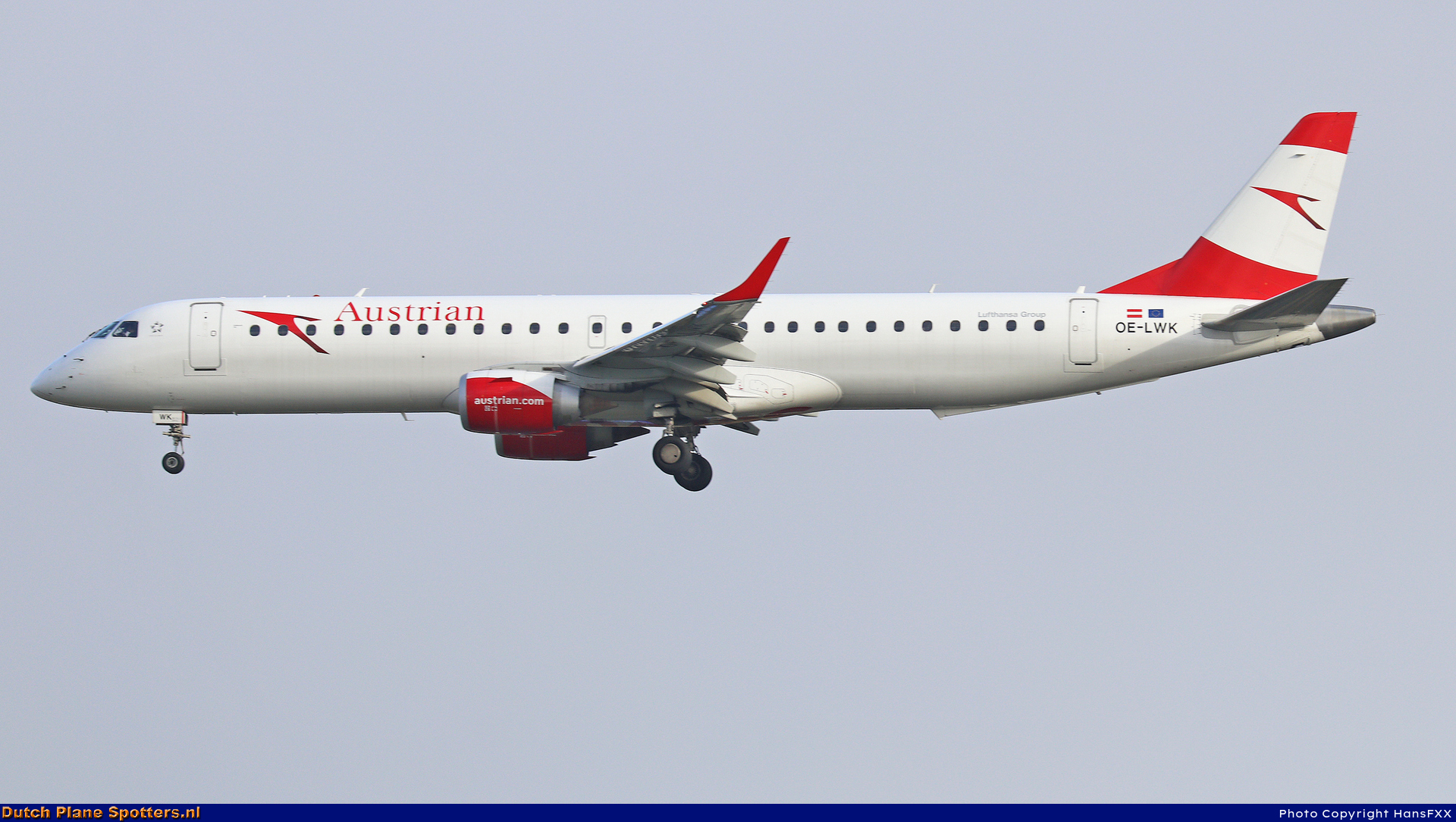 OE-LWK Embraer 195 Austrian Airlines by HansFXX