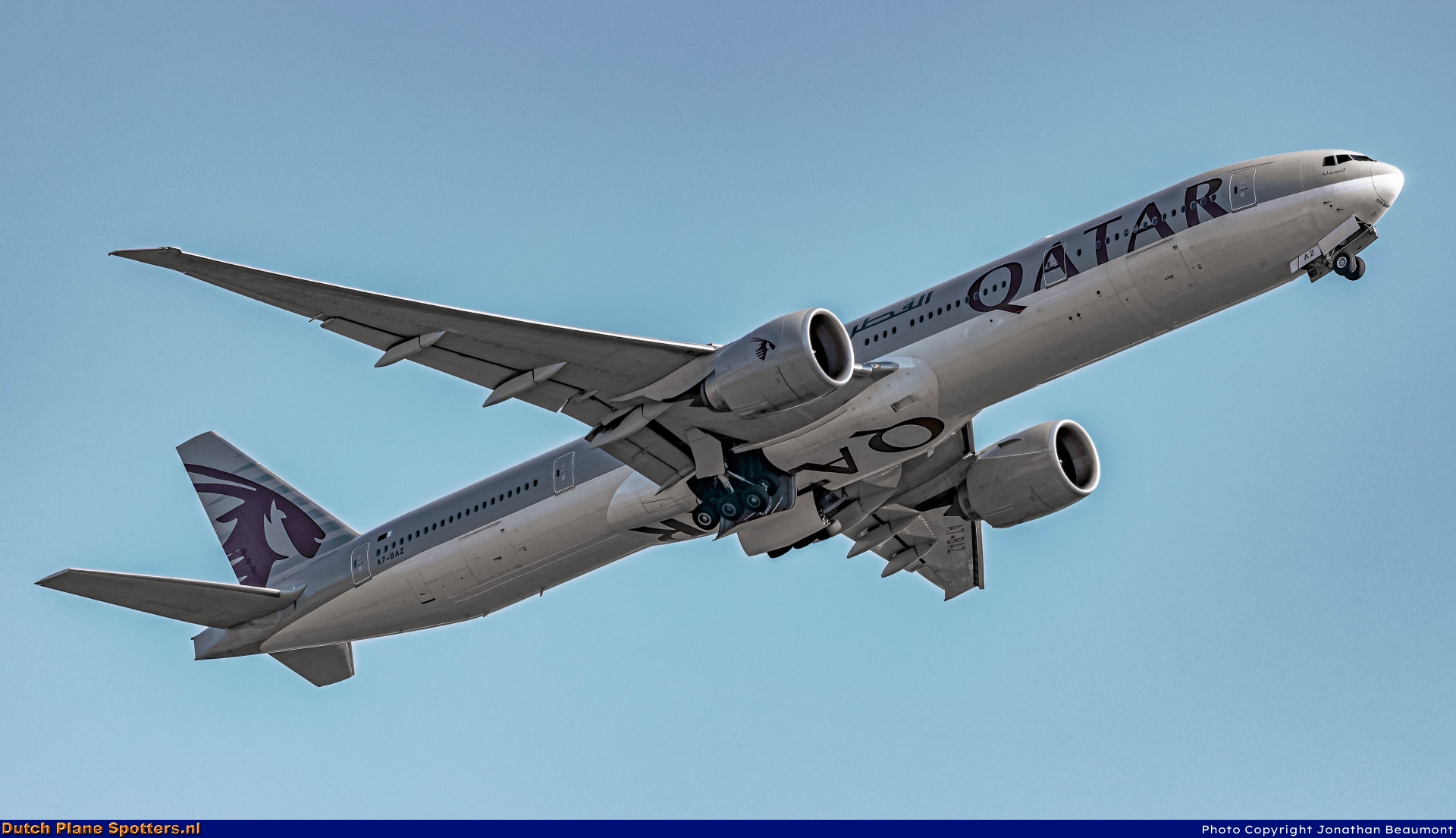 A7-BAZ Boeing 777-300 Qatar Airways by Jonathan Beaumont