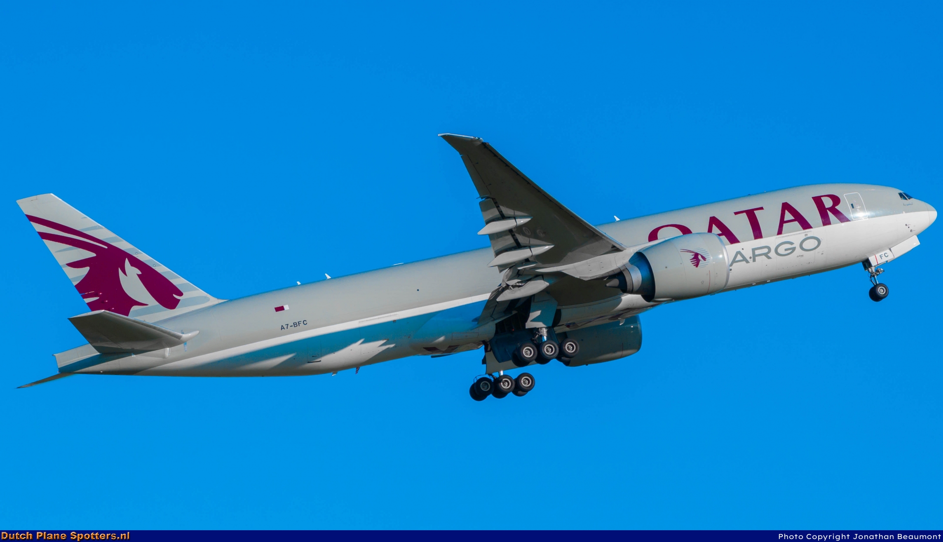 A7-BFC Boeing 777-F Qatar Airways Cargo by Jonathan Beaumont