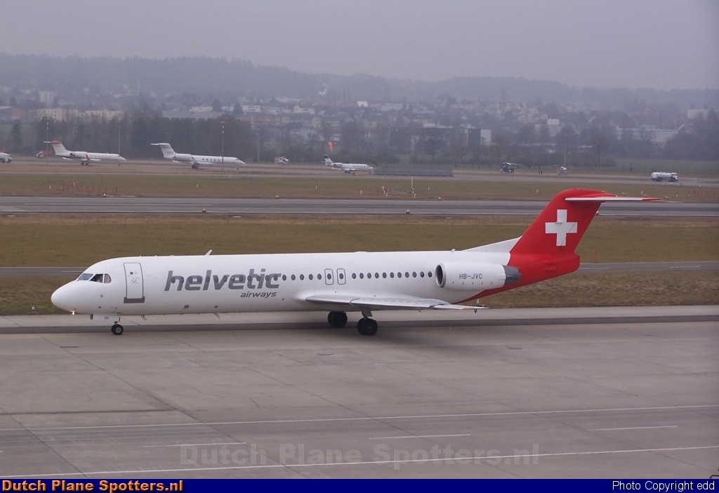 HB-JVC Fokker 100 Helvetic Airways by edd