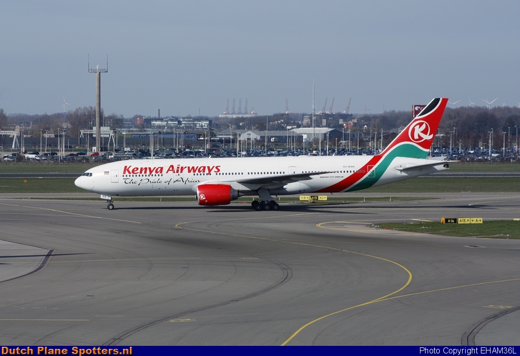 5Y-KQS Boeing 777-200 Kenya Airways by EHAM36L