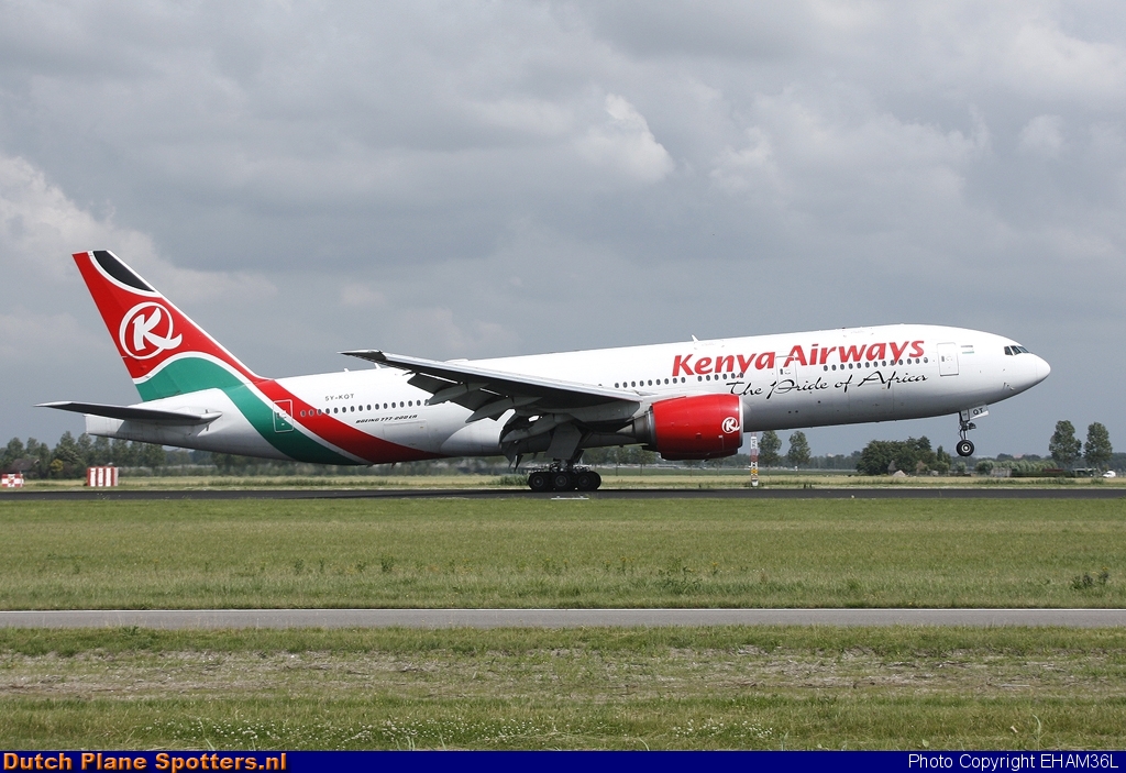 5Y-KQT Boeing 777-200 Kenya Airways by EHAM36L