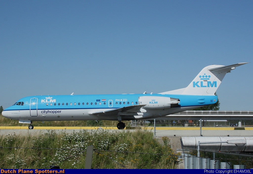 PH-KZD Fokker 70 KLM Cityhopper by EHAM36L