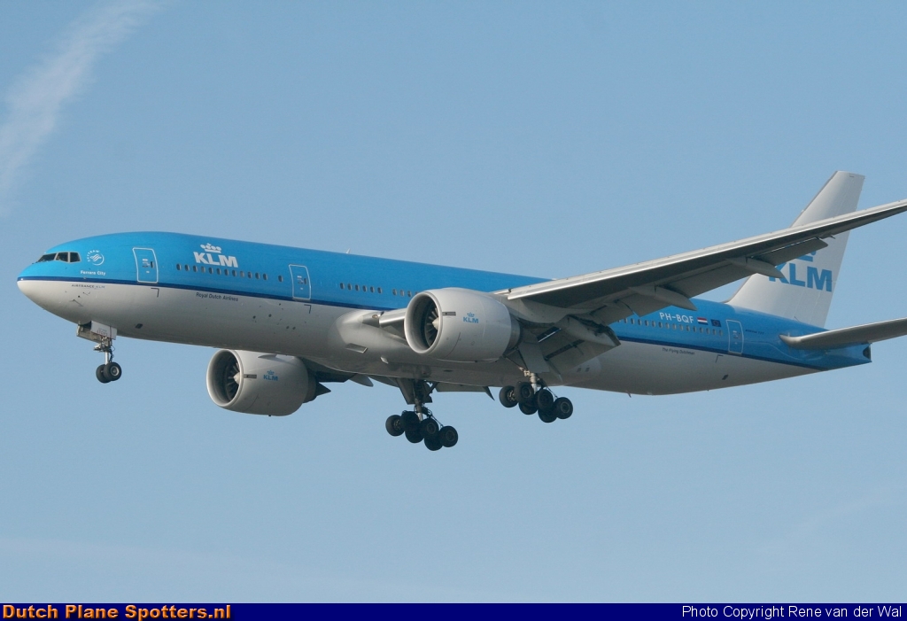 PH-BQF Boeing 777-200 KLM Royal Dutch Airlines by Rene van der Wal