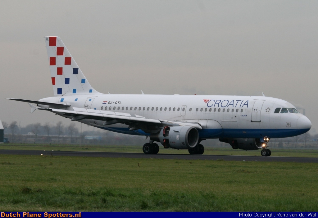 9A-CTL Airbus A319 Croatia Airlines by Rene van der Wal